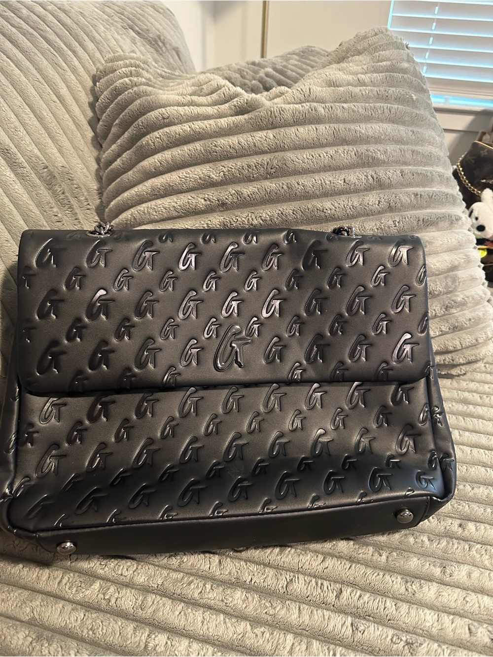 Black Matte Glamaholic Flap Bag- Large